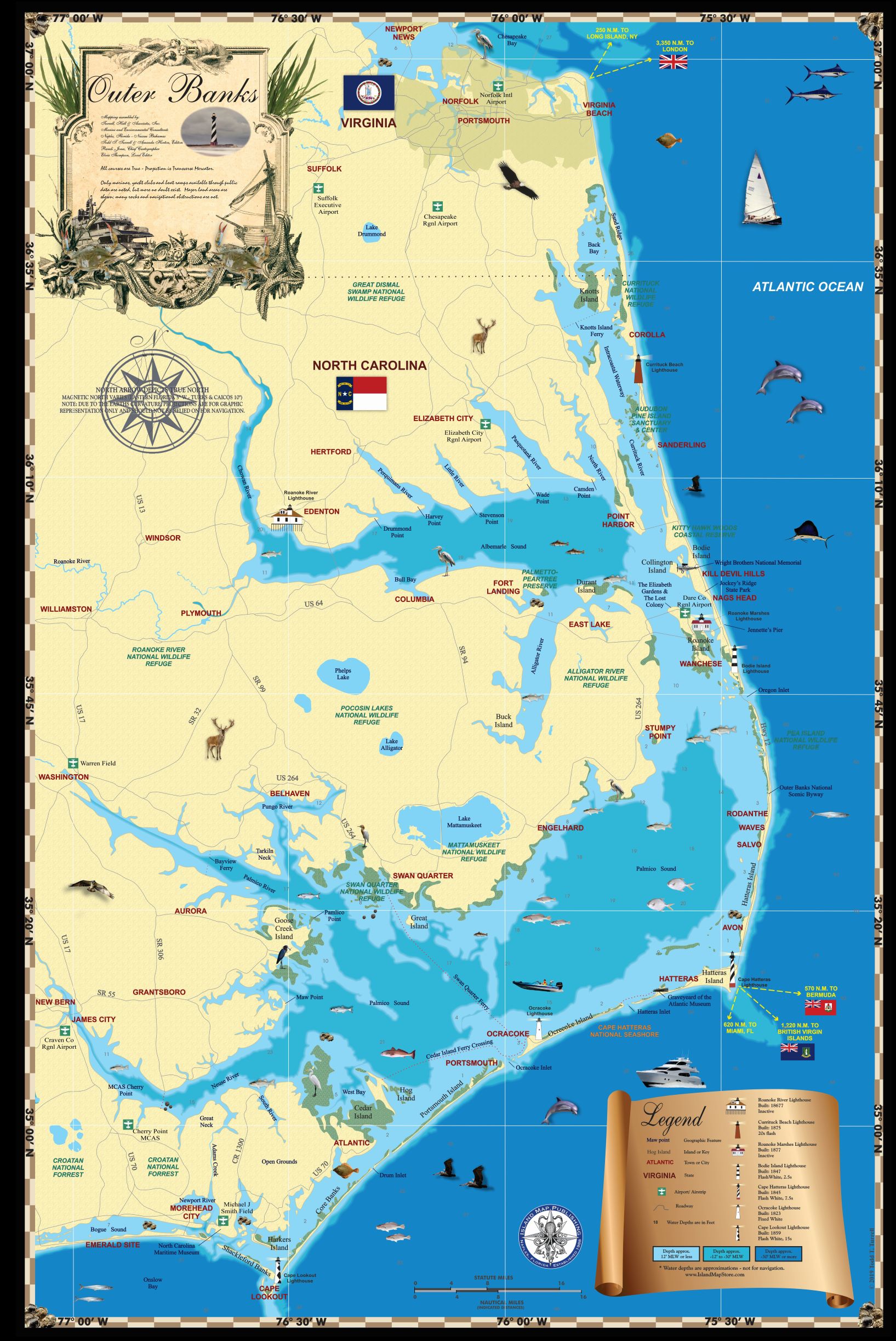 Outer Banks Island Map Publishing