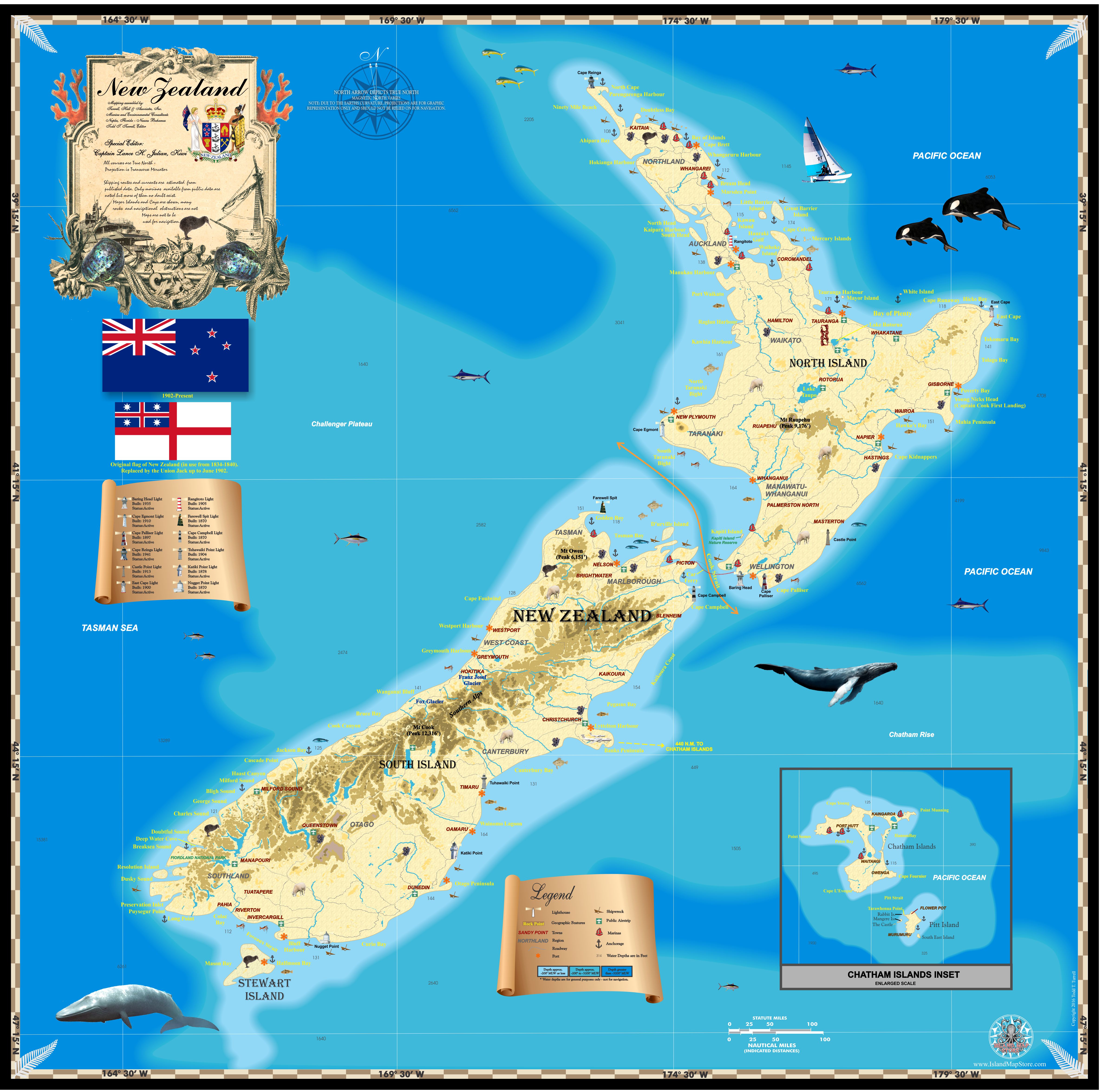 New Zealand Op De Kaart - Vogels
