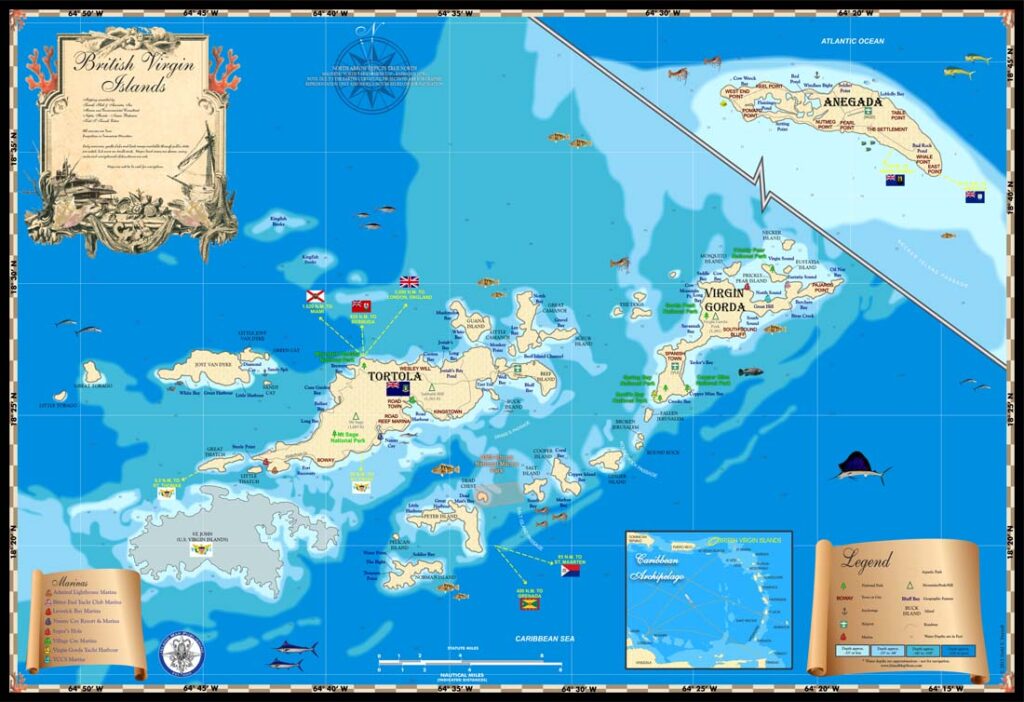 British Virgin Islands Map Island Map Store