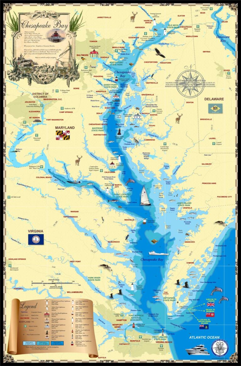 Chesapeake Bay Map - Island Map Store