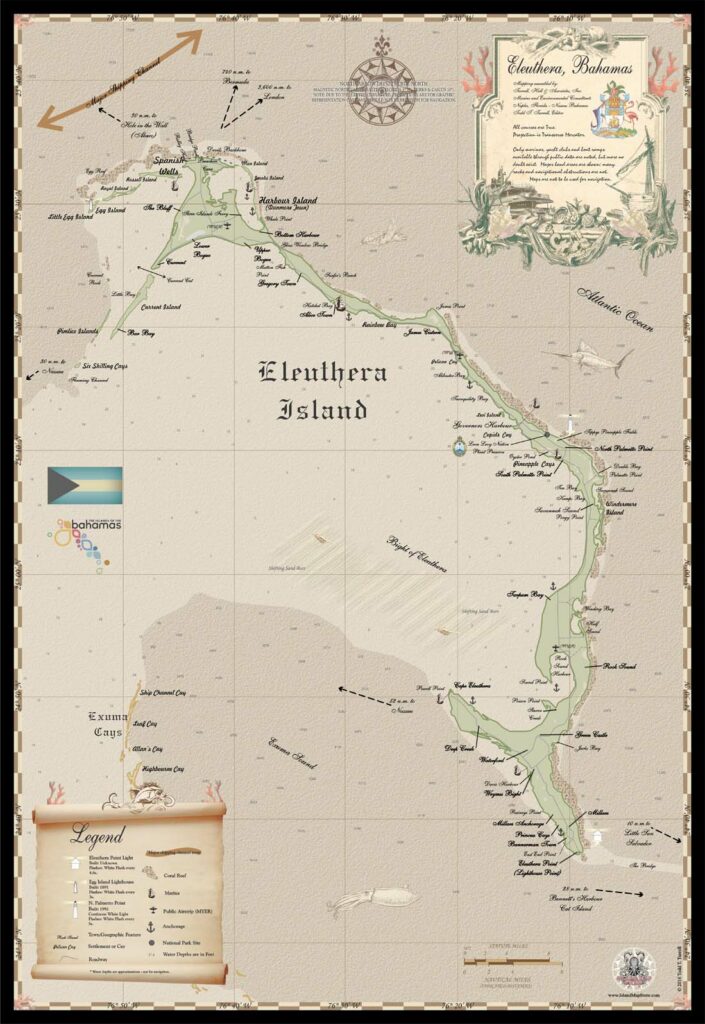 Eleuthera Map - Island Map Store