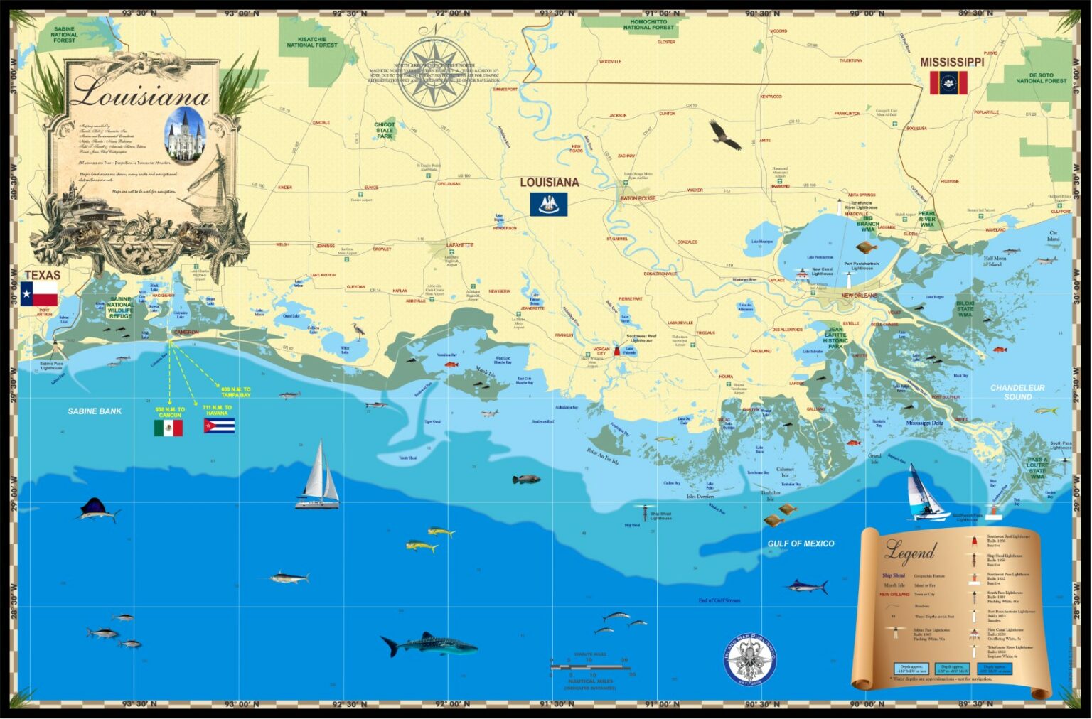 Louisiana Map - Island Map Store