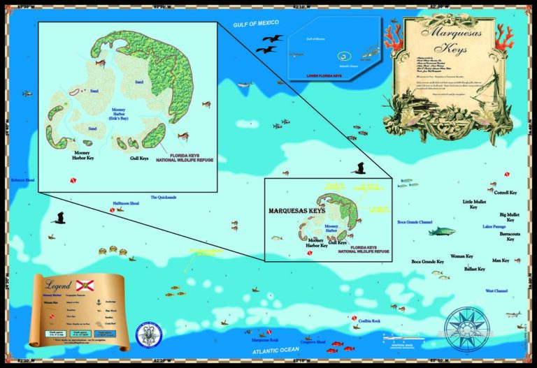 Marquesas Keys Map Island Map Store   Img Prod Marquesas 768x527 