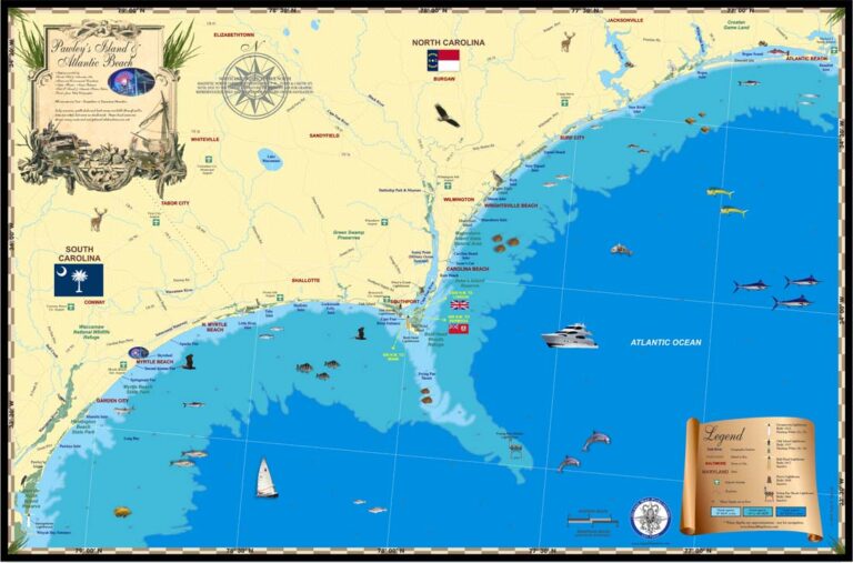 Pawley’s Island & Atlantic Beach Map Island Map Store