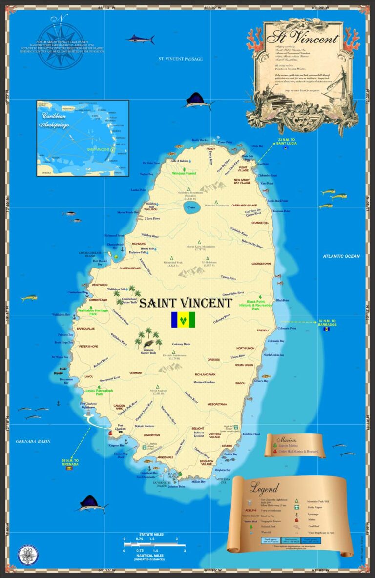 St. Vincent Map - Island Map Store