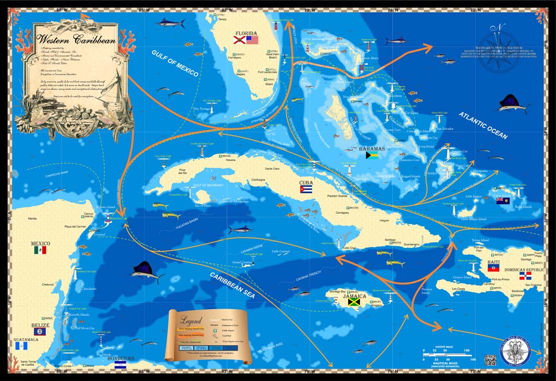 Western Caribbean Map - Island Map Store
