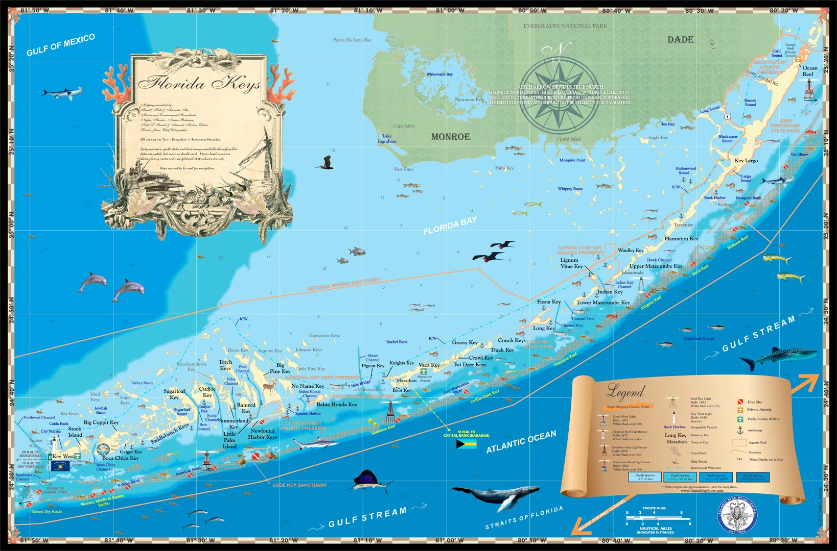 Nautical map of the Florida Keys